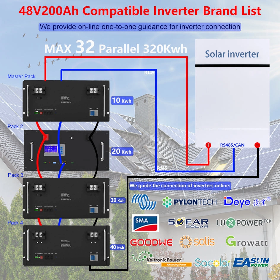 Lithium Cell 50ah 100ah Lithium Ion Battery 2.4kwh 2.5kwh 5kwh Low and High Voltage Rack Lithium Battery with WiFi