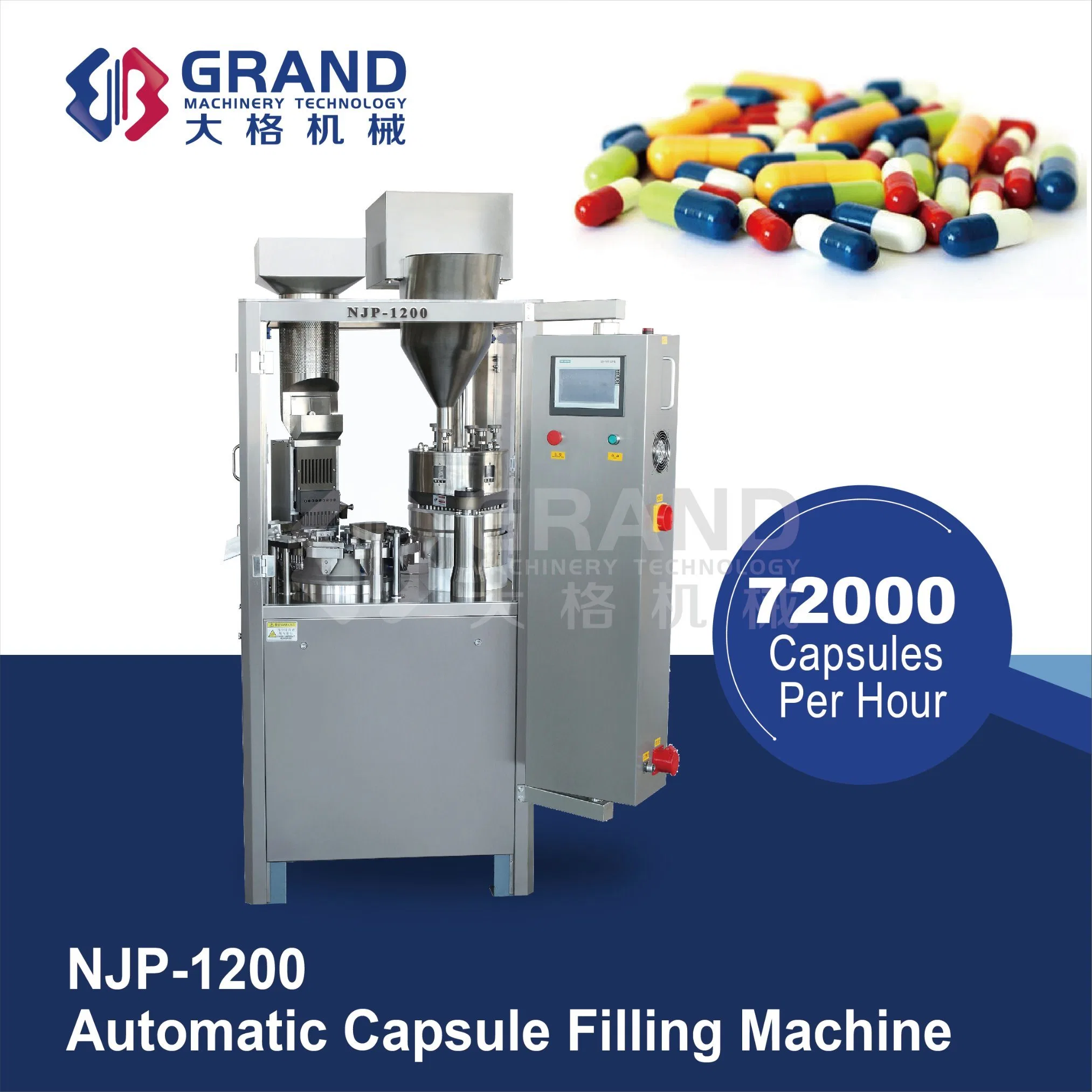 Njp-1200 Automatische Pulver Pellet Hard Capsule Filler Maschine Capsule Füllung Ausrüstung