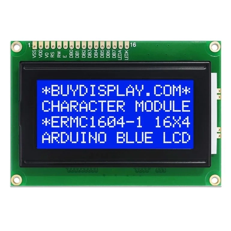 Big Size Stn Blue Monochrome 16X4 Character LCD Display with LED Backlight