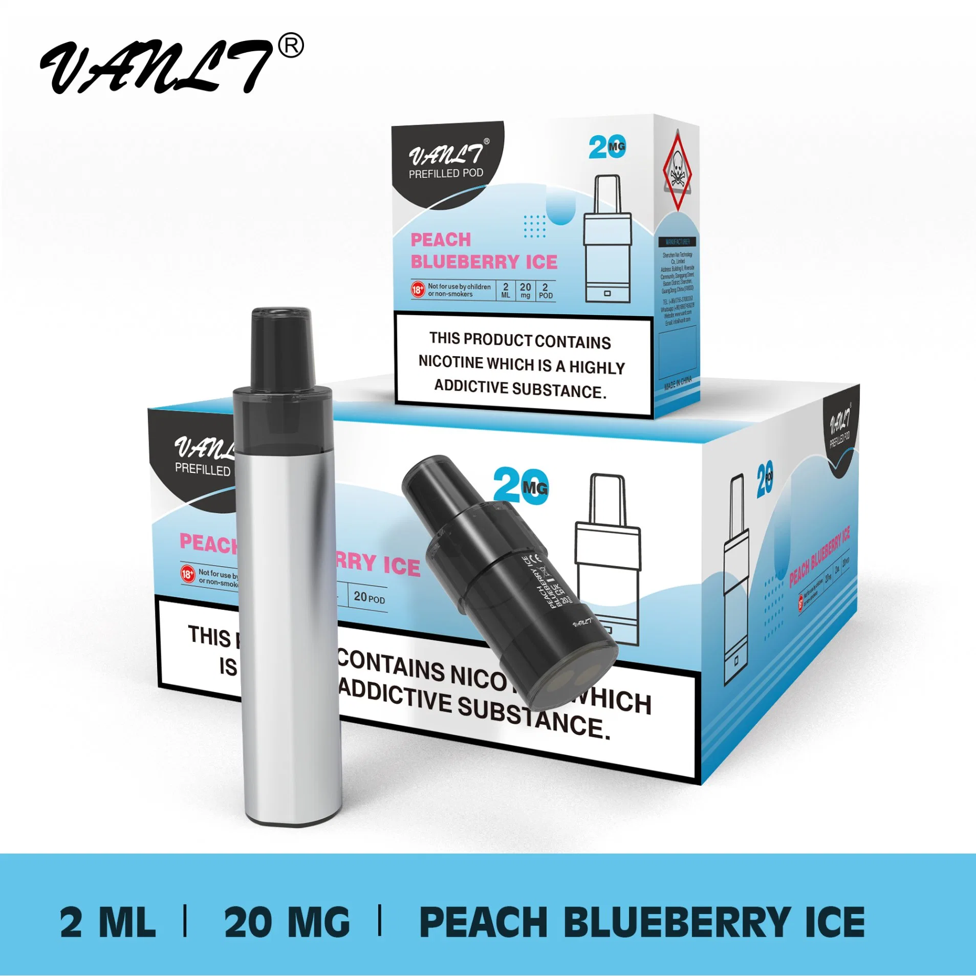 Vanlt Pod Kits 2ml Disposable/Chargeable Electronic Cigarette 20 Flavors Mini Disposable/Chargeable Vape Pen