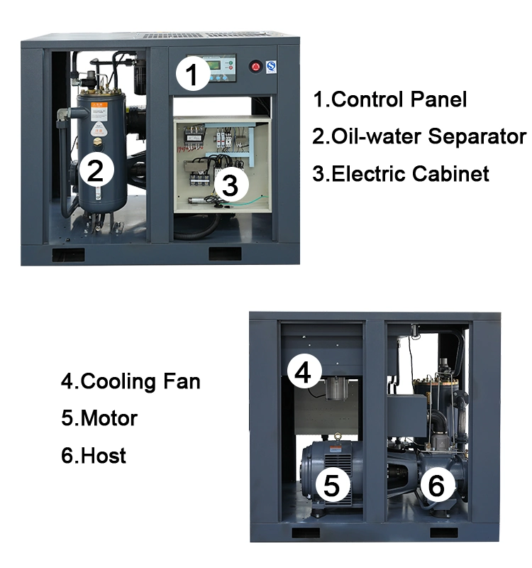 (Marcação&amp;ISO) 30% de poupança de energia 22kw 30kw de accionamento directo VSD Parafuso Duplo Compressor de Ar 126 cfm 133cfm 8bar 10bar Kaishan Parado 30HP 40HP para cabines de pintura