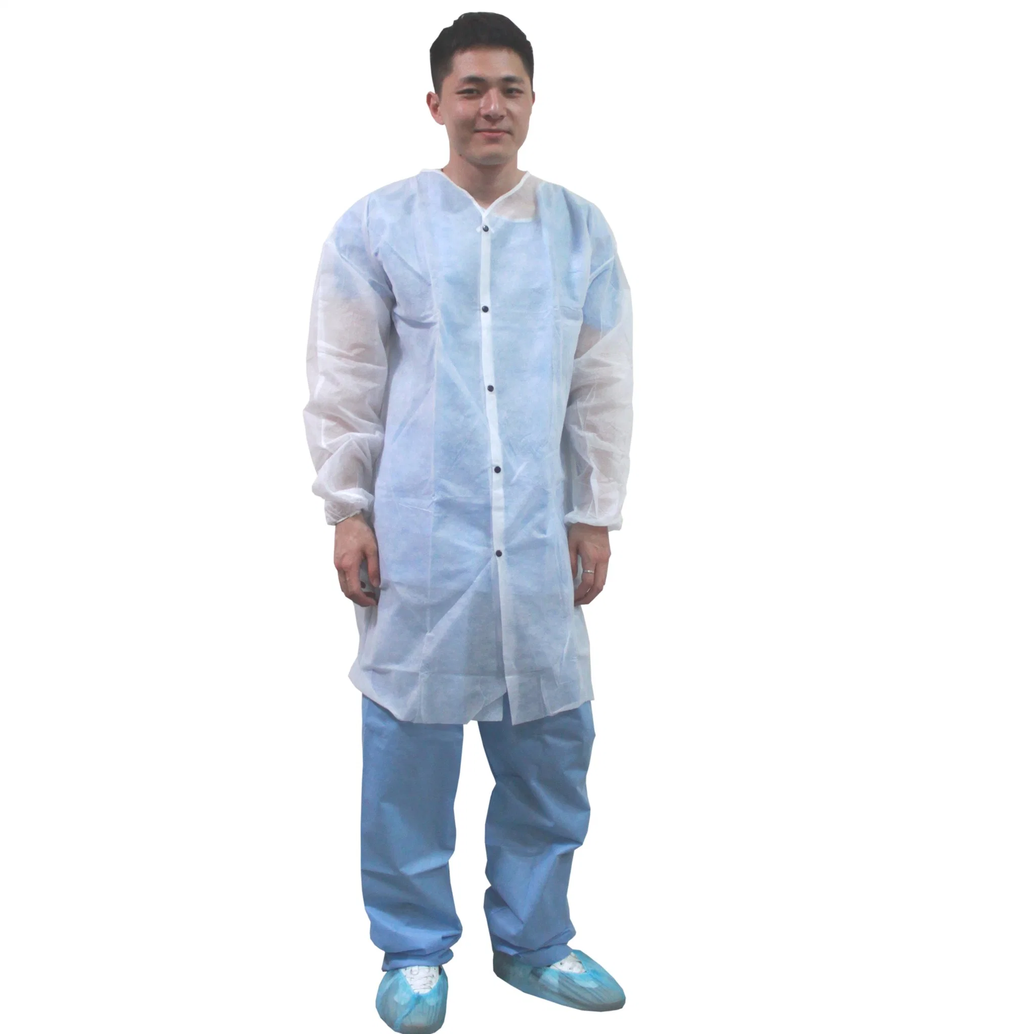 Other Medical Consumables Non Woven Disposable Hospital Visitor Coat Lab Coat