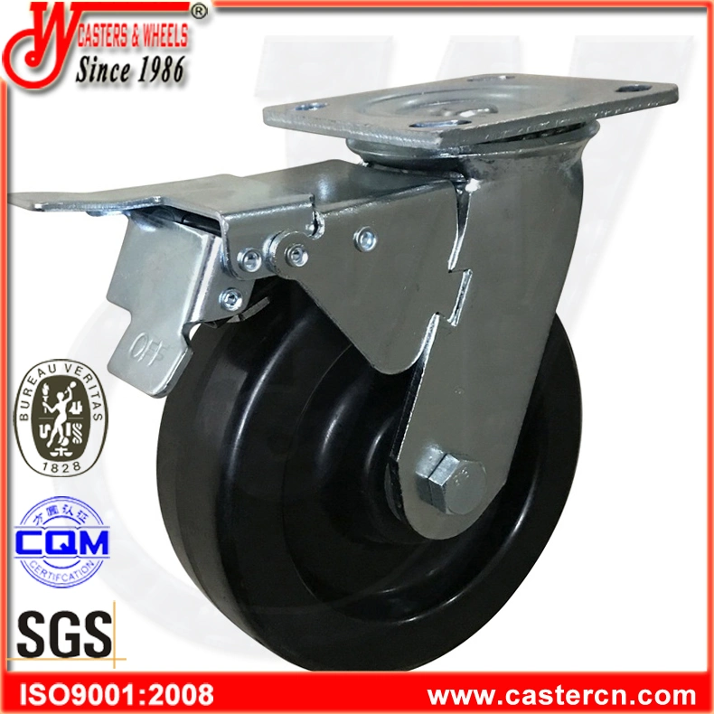 6 بوصة عجلة Total Brake High Temperature Wheel for Bakery Trolley