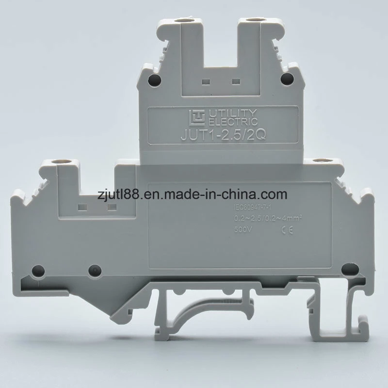 Dinrail Terminal Block Jut1-2.5/2q Screw Connector