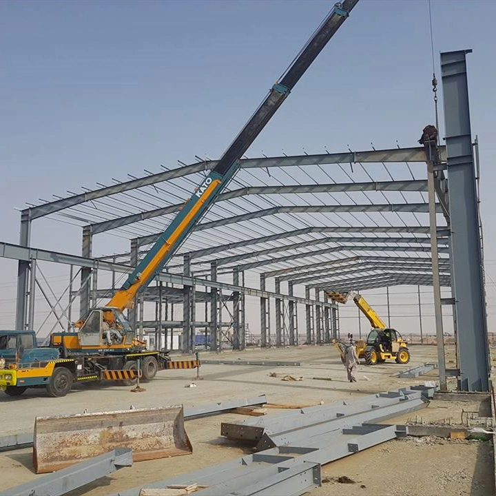 Construction Galvanized Industrial Steel Structural Workshop/Warehouse Building Structure Metal Gable Frame for Warehouse/Workshop/Storage/Hangar Installation