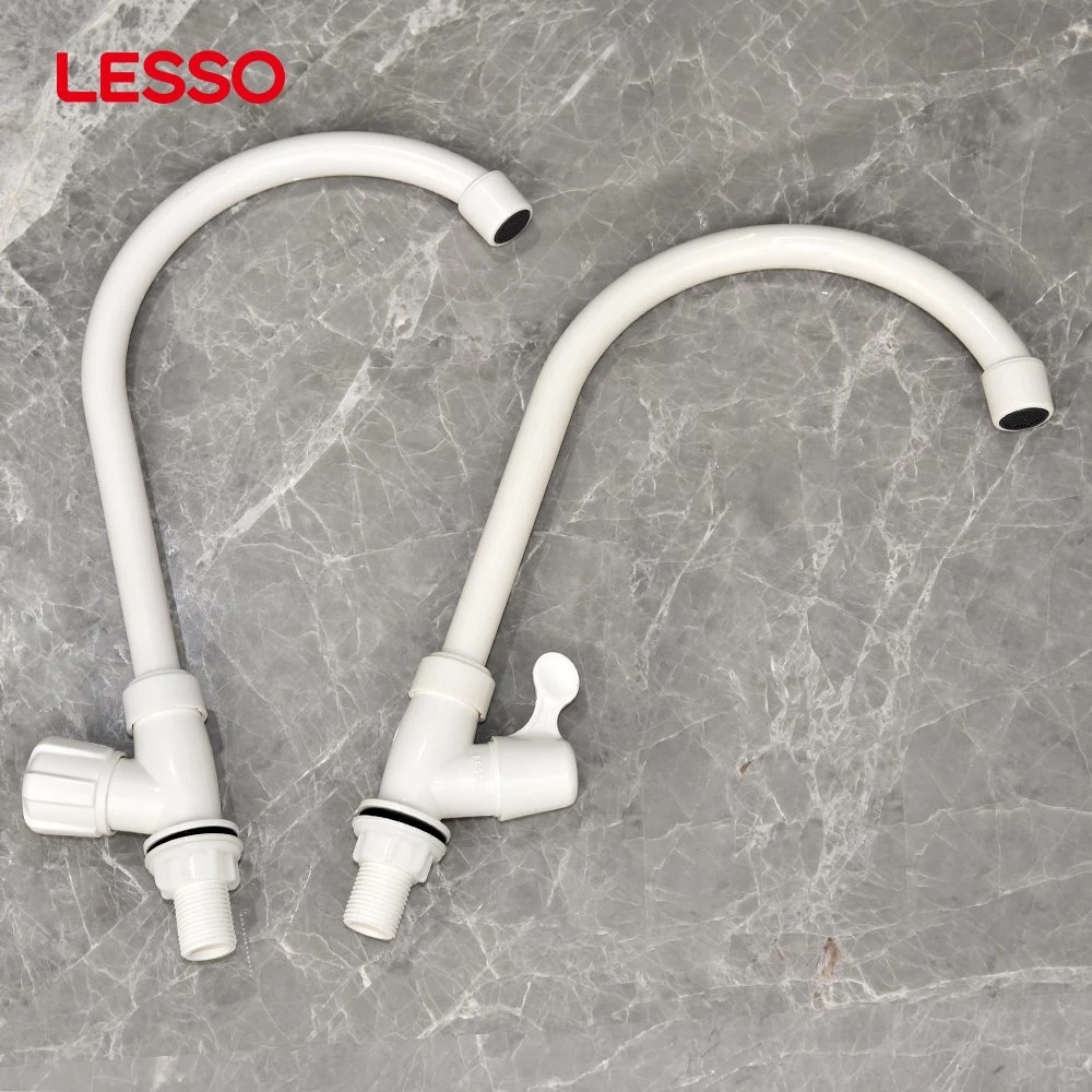 Lesso Long Service Life PVC Wall Mounted Single Handle Plastic Bathroom Faucet Bathtub Basin Taps for Bathroom