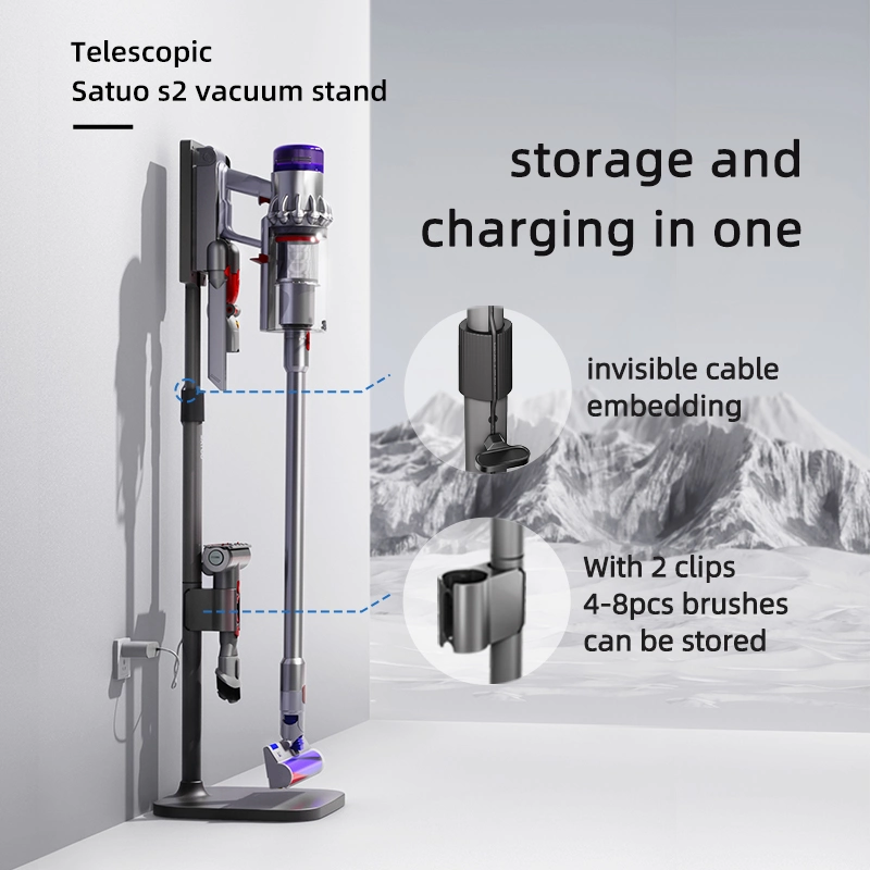 Vacío telescópico estante de almacenamiento inalámbrico de aleación de aluminio para rack de soporte de Dyson V7/V8/SV10 /V11/SV12/V15