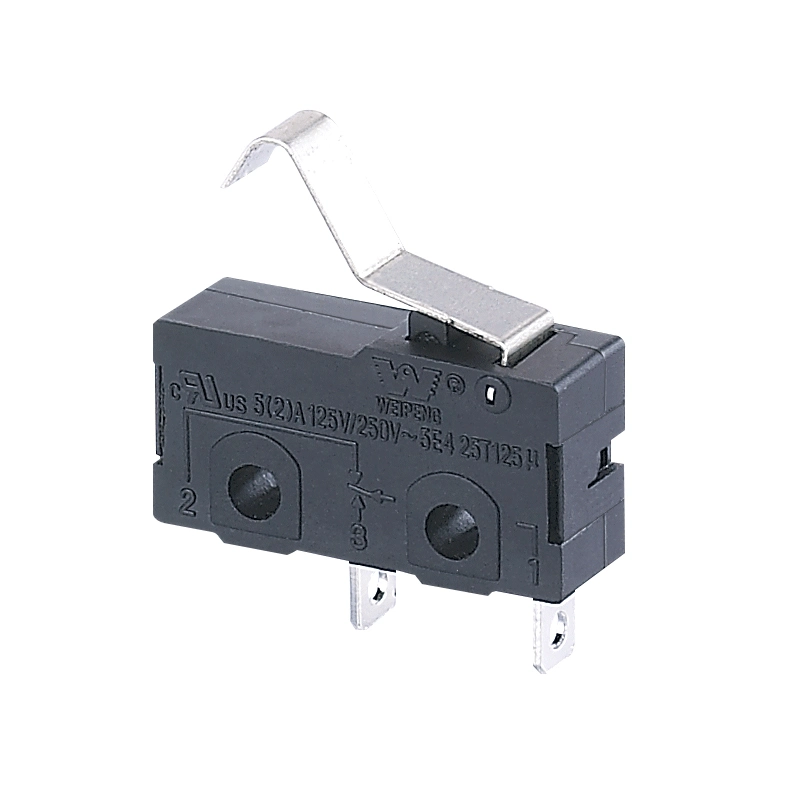 Mini Micro interrupteur de limite de 5 125 250 V AC SPDT 1aucun court-circuit du contacteur de bras de levier à action rapide 2 broches de type bouton Kw11