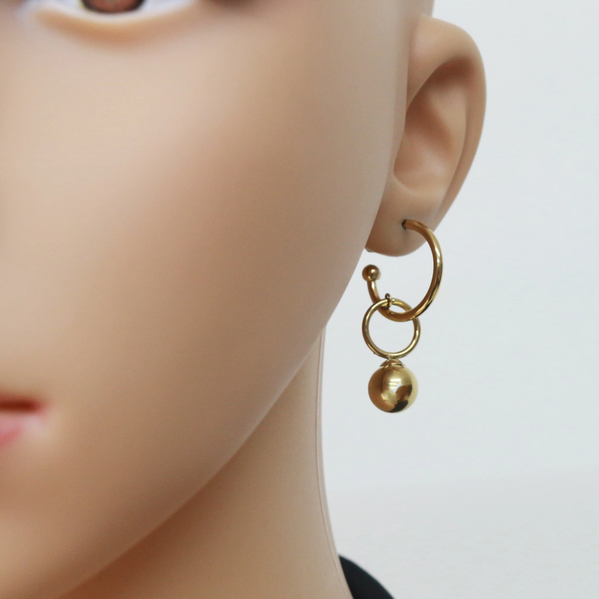 Wholesale/Supplier Metal Ball Earrings Gold Plated Hot Sale High quality/High cost performance Hoop Earrings