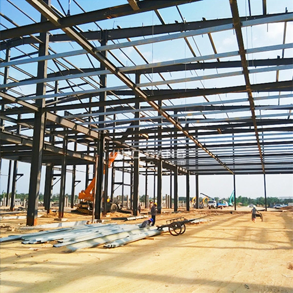 Galvanized H Section Q235 Q355 Steel Structure Shed Storage Metal Construction for Prefab Warehouse Workshop