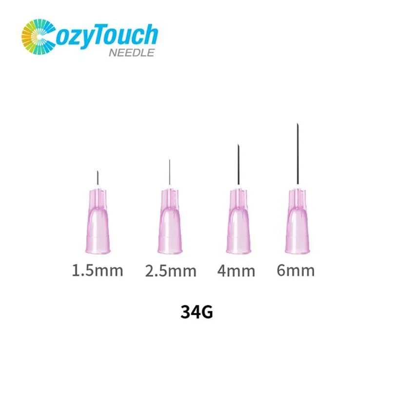 Cozytouch 30g 32g 34G 1,5mm 2,5mm 4mm, 6mm seringa de eliminação de agulha de ponta