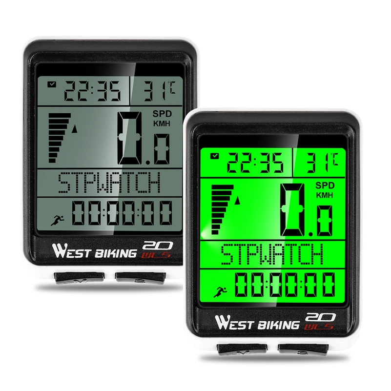 West Biking Wireless MTB Road Bike Computer Waterproof Backlight Screen Cycling Speedometer
