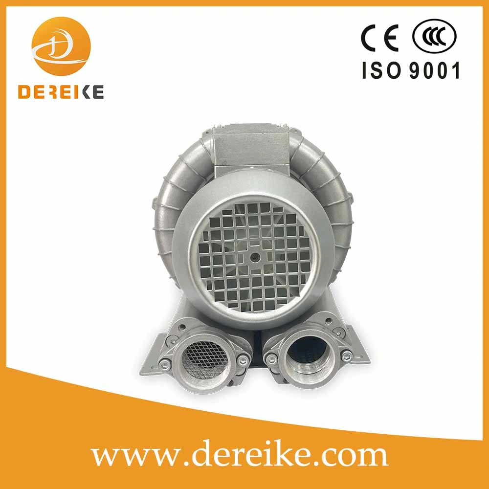 Dereike Side Channel Blower Dhb 210A D37 0.3kw Single Phase 220V Side Channel Ring Turbo Air Blower Centrifuge Blower for High Vacuum Suction