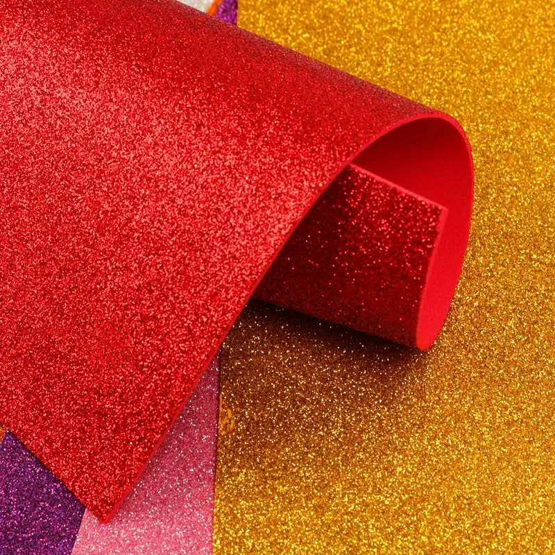 Glitter Shining Color EVA Foam Roll Custom Single-Sided Adhesive for Kids DIY Christmas Crafts