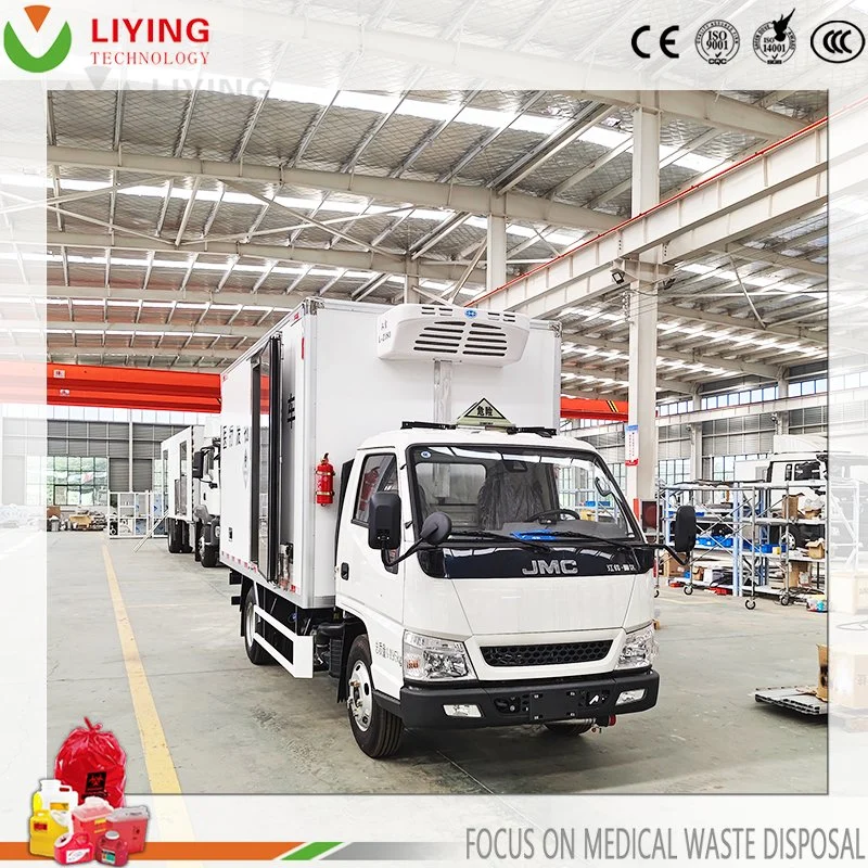 Hospital Clinical Solid Waste Collection Truck Medical Refuse Transfer Vehicle with Refrigeration Function