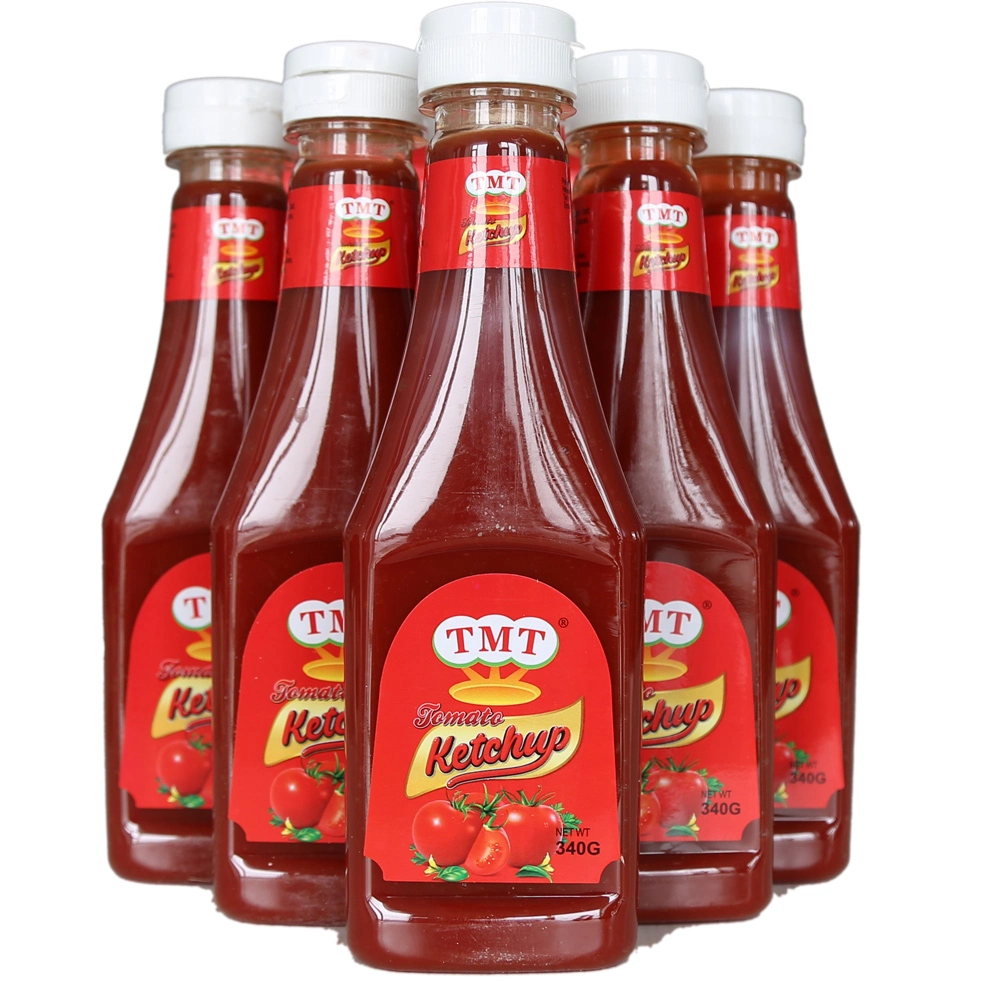 22-24 % Tomato Ketchup 340g Tomato Ketchup en bouteille en plastique