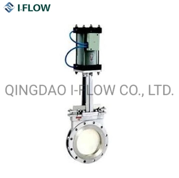 DN400 Ductile Iron Double Flange Pneumatic Knife Gate Valve