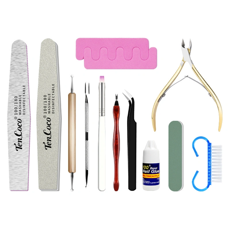 Nail File Pusher Tweezers Clipper Brushes Cutter Nipper Cuticle Scissors Manicure Tools Kit