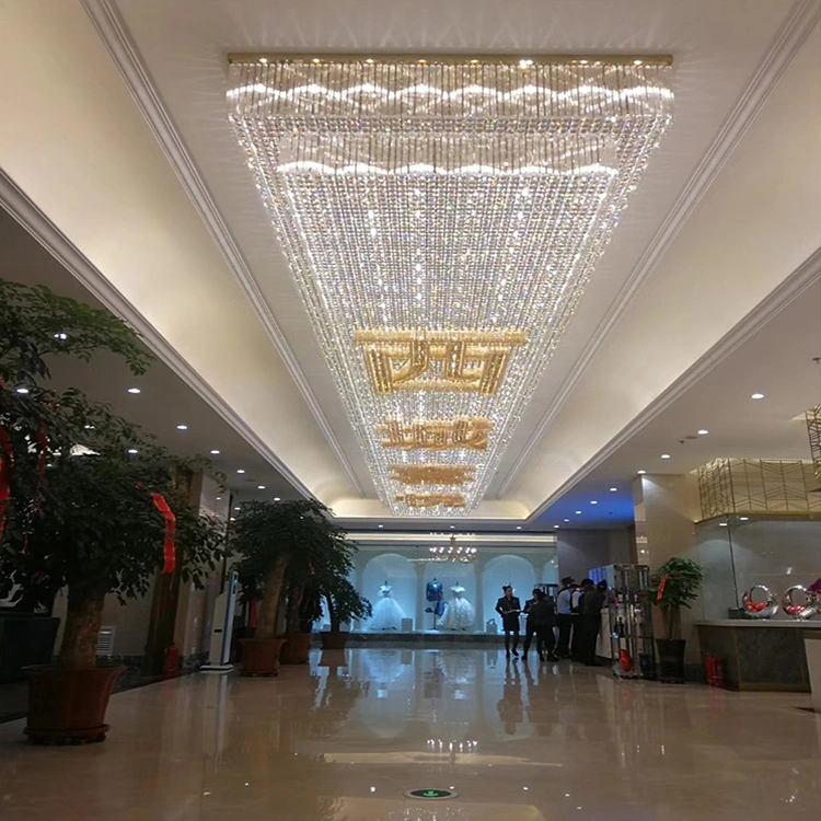 Modern Luxury Decoration Hotel Lobby Hall Custom Logo Project Crystal Pendant Light
