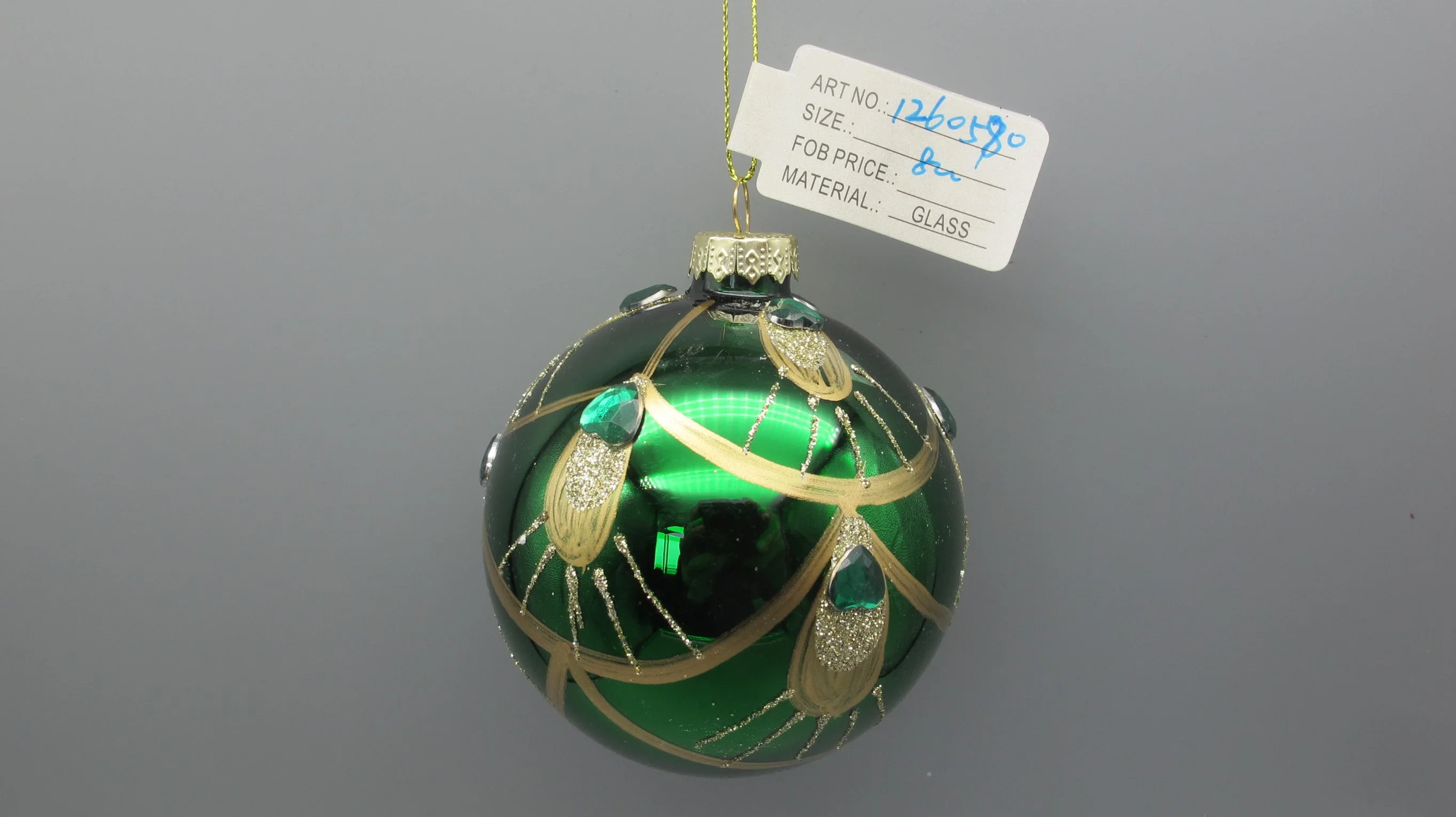 2023 Shiny Effect Christmas Glass Balloons for Tree Decoration