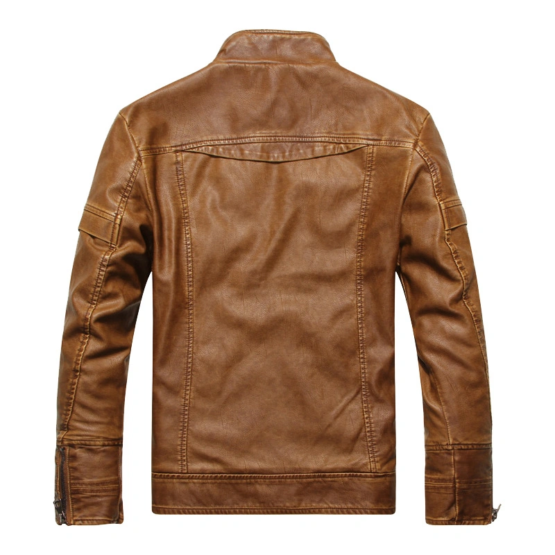 Men's High quality/High cost performance  Faux Leather Jacket Washing PU Jacket Leather Wear