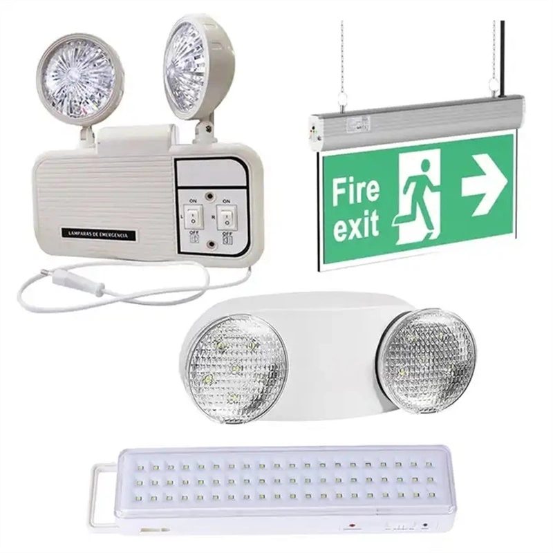 LED de pared recargable de emergencia de incendio de luz batería ultra ligera Luz de respaldo recargable de doble cabezal LED de emergencia