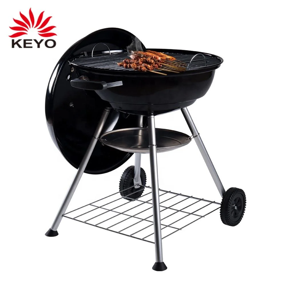 Camping Barbecue Barbecue portable charbon bouilloire Grill grill au charbon avec des roues