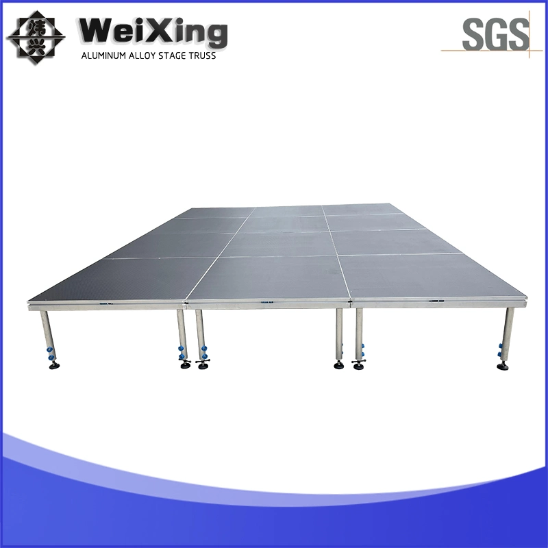 USINE DE Weixing DE 4 PI*4 PI Vente directe aluminium Custom Wedding Performance réglable Scène équipement extérieur portable concert Stage