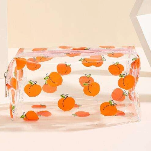 Herz Floral PVC transparent wasserdichte Make-up-Tasche