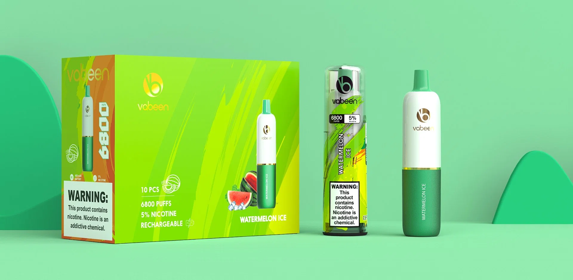 Vabeen Hot -Verkauf 6800 Puffs Einweg Vape Pen Wiederaufladbare Elektronische Zigarette