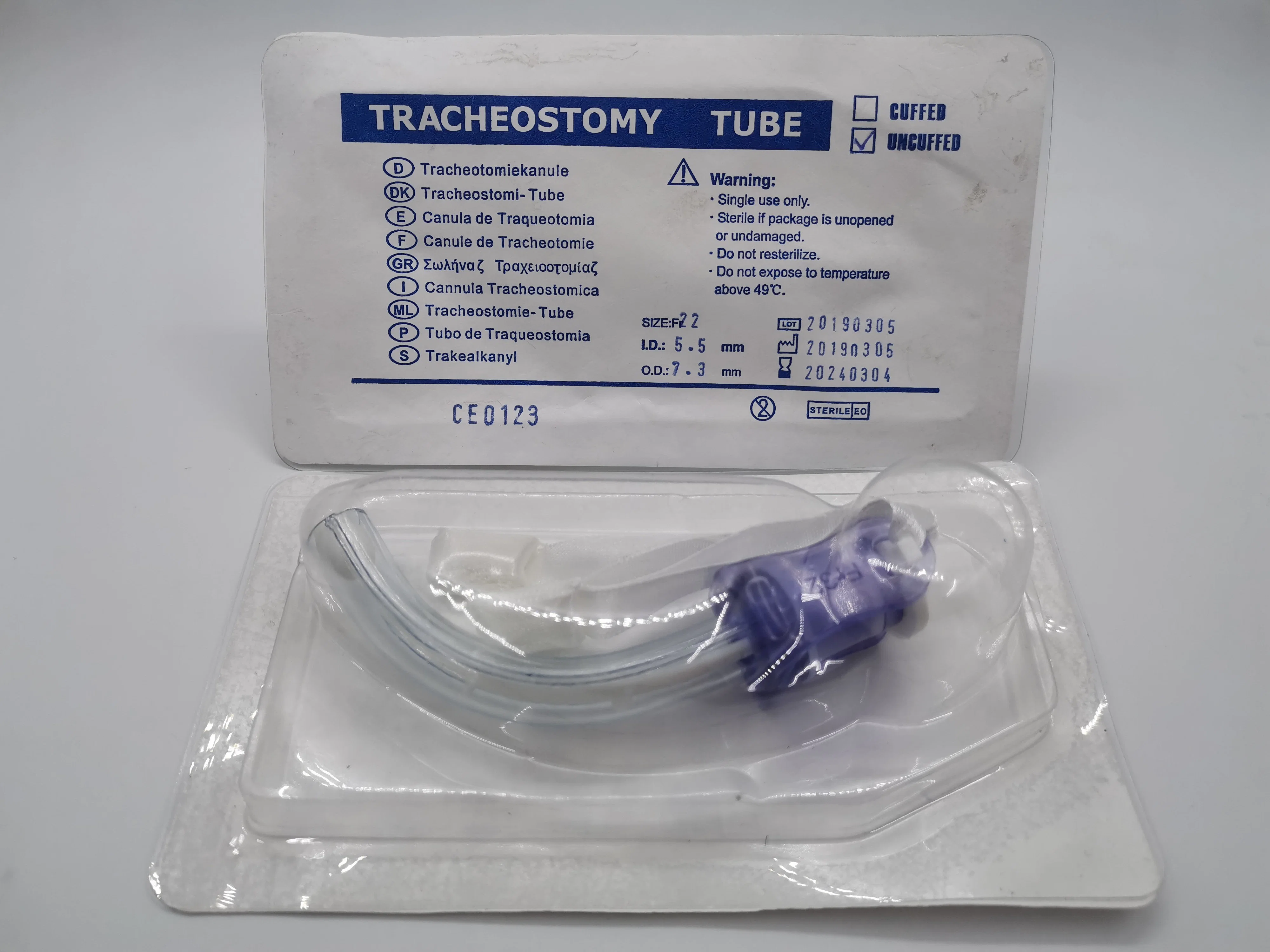 Disposable Medical Reinforced Tracheostomy Tube Cuff Type