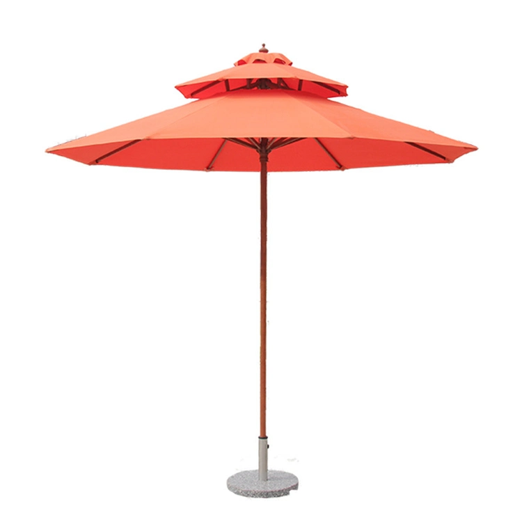 9'ft Garden Parasol Swimming Pool Wooden Beach Umbrella with UV Protection