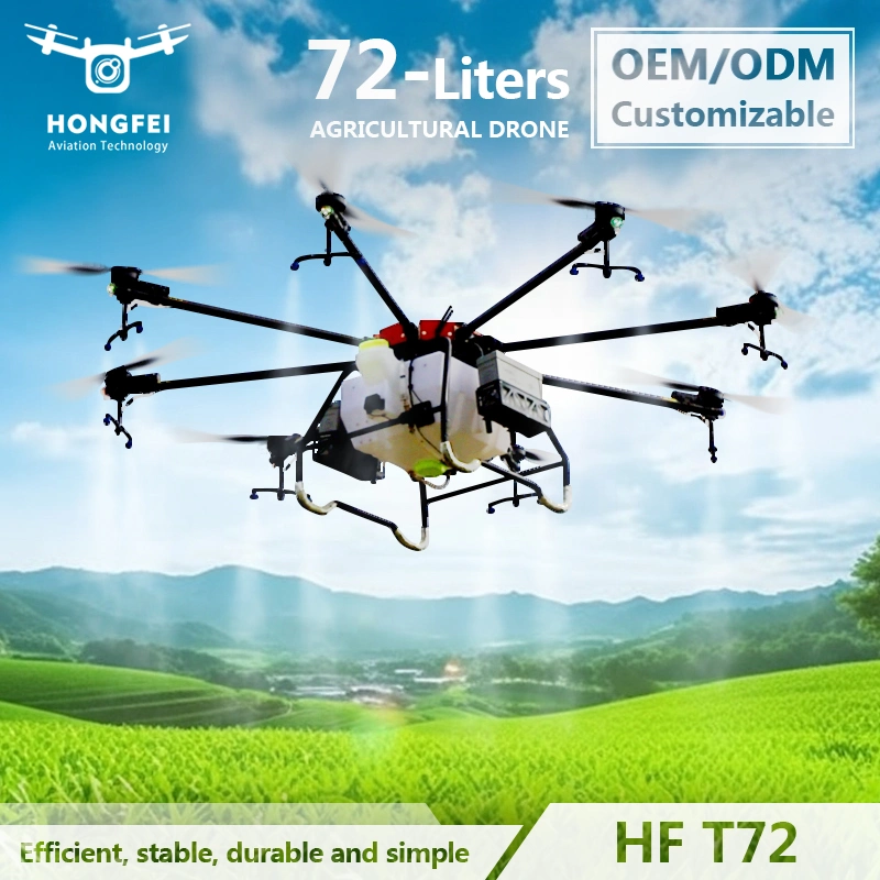 72L Capacity Long Endurance Agriculture Fumigation Machine Drone 8-Axis Agricultural Sprayer Drone with Heavy Duty Battery/Manual Operated