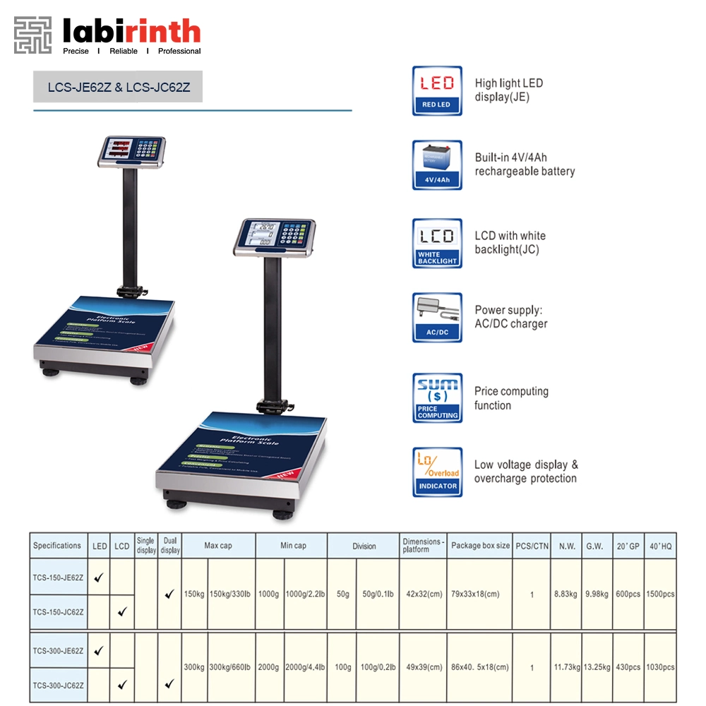 Lcs 150kg 300kg Multifunction Digital CE Platform Scale Stainless Steel Waterproof Foldable Scale