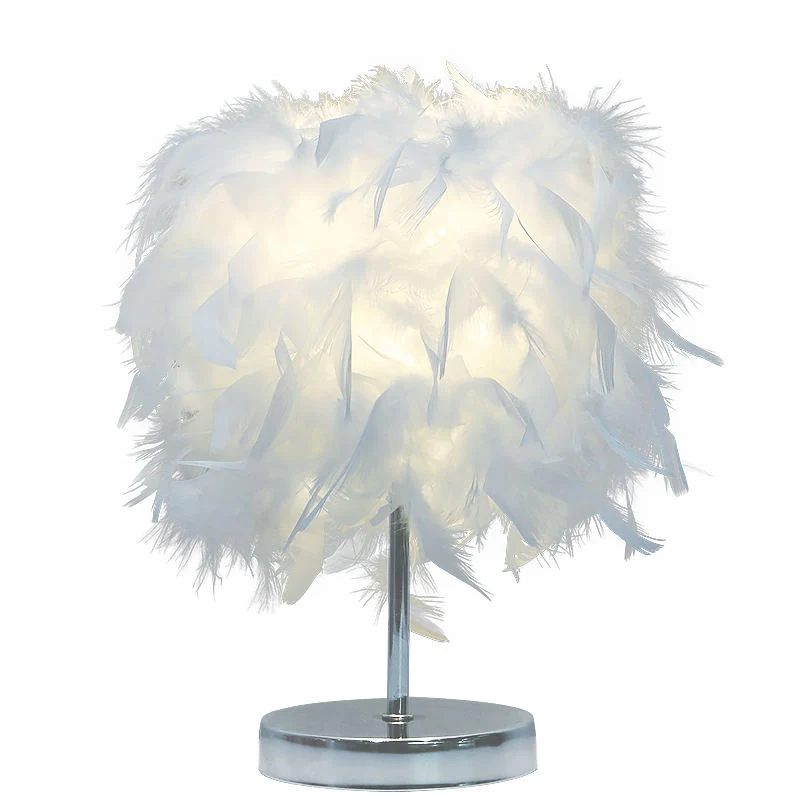 Best Selling Gift European Decoration Feather Indoor Modern Bedroom LED Table Lamp