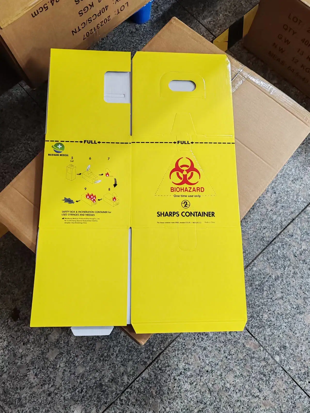 Medical Disposable Yellow Sharp Container Box Safety Box Sharps Bin 1L-50L