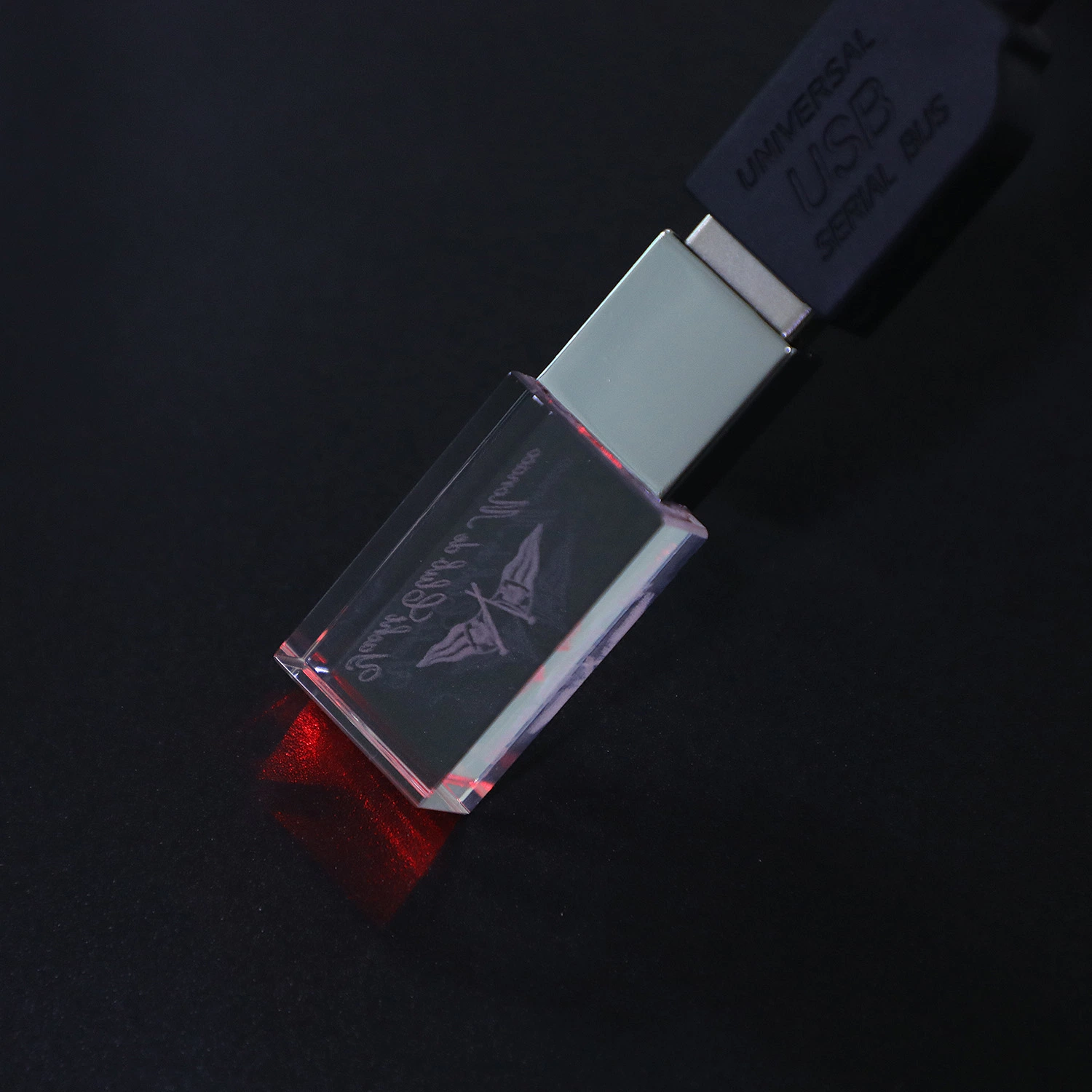 Светодиодный индикатор Crystal Печать логотипа USB Pen Drive флэш-диск USB флэш-накопитель