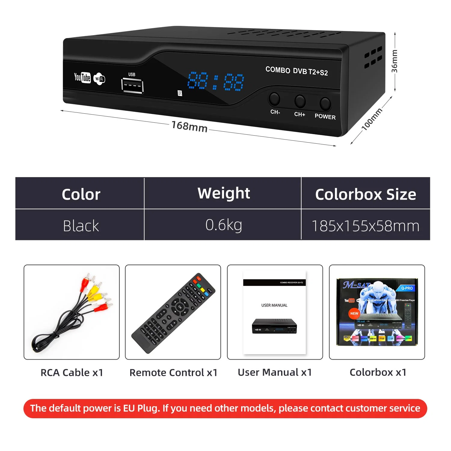 Professional DVB-T2 & DVB-S2 Combo Digital Satellite Receiver Full HD 1080P DVB-T2/S2 Set Top Box