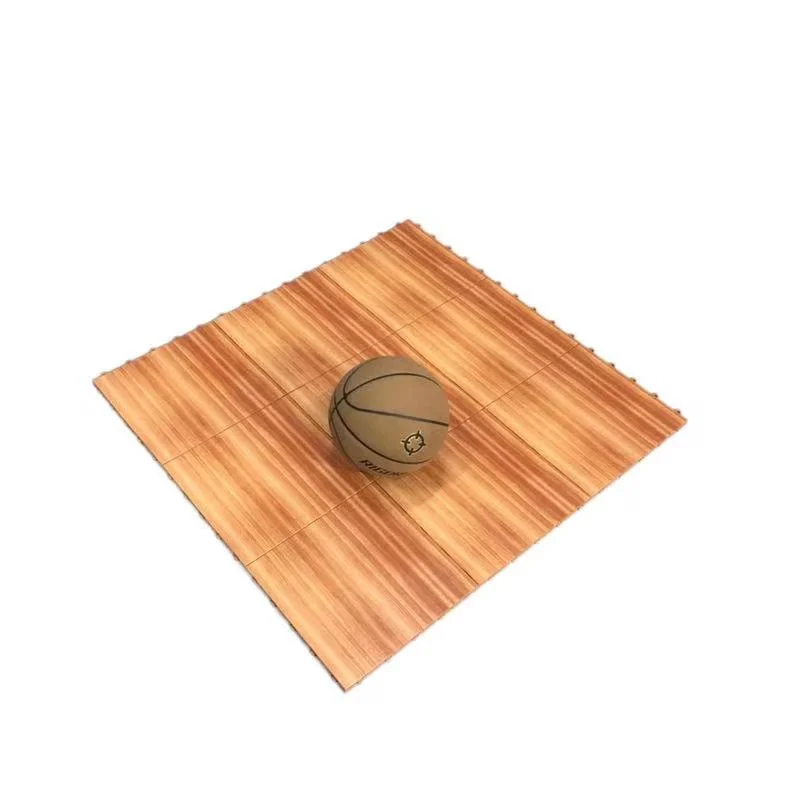 High Standard Professional Wooden Pattern PP Interlocking Portable Sport Court Material