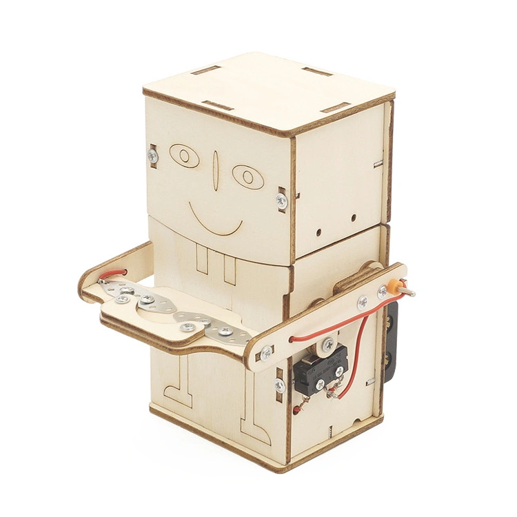 Tige enfants jouets 2021 Montessori bricolage jouet en bois robot à avaler de pièces Autres fournitures pédagogiques robot Jouet pour Shopfiy