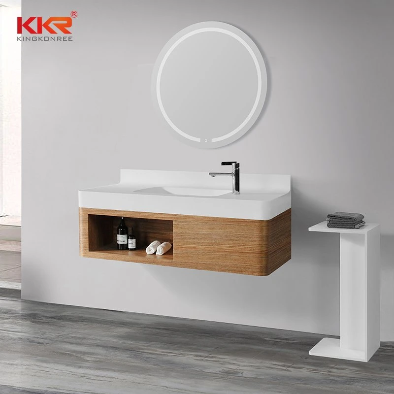 Modern Wall Wooden Furniture Designs Single Sink Hotel Bathroom Vanity Unit Set