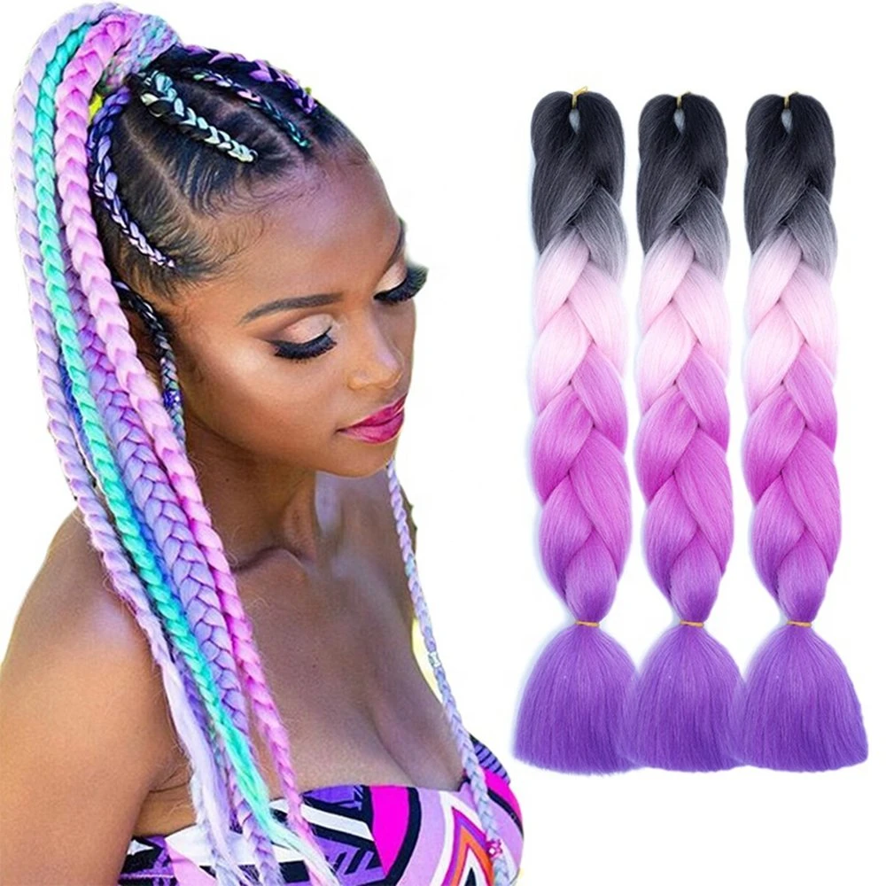 Kbeth Cheap Price Customized Color Synthetic Hair Extension Natural Remy Braiding Hair Smartbraid Synthetic Hair Braid Extension in Stock