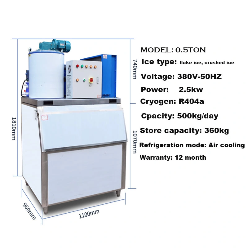 Equipamento automático para máquinas de gelo para máquinas de gelo de 1 tonelada/1,5 tonelada/2 toneladas/3 toneladas/5 toneladas para pré-instalação Refrigeração