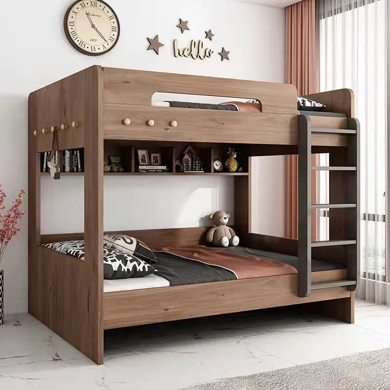 Hochwertige Holzfarbe Optional ODM OEM Funny House Bett Twin over Full Loft MDF-Etagenbetten Kinder Etagenbetten Mit Storage