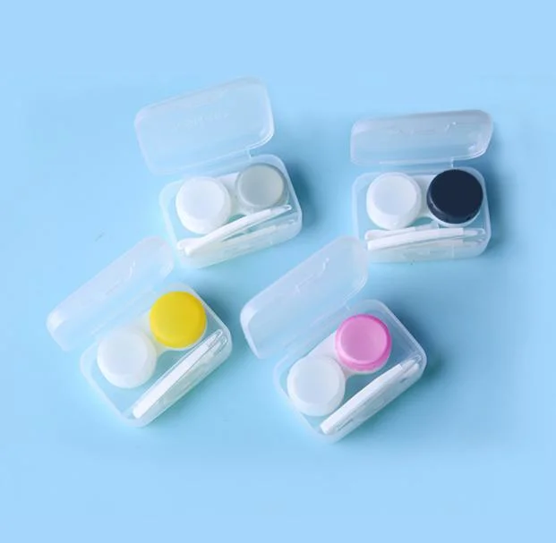 Clear Contact Lens Solution Storage Container Contact Lens Case with Tweezers Stick Remover Tool