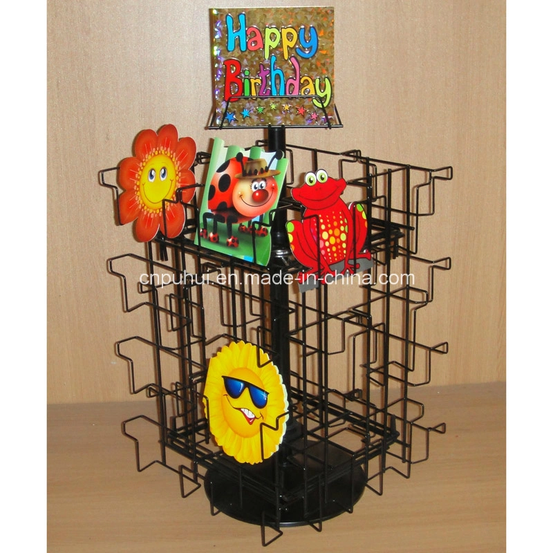 Floor Standing Steel Form Holder Metal Wire Card Revolving Display (PHY2003)