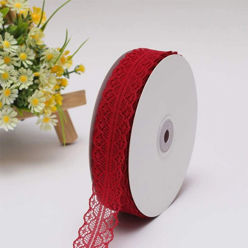 Lace Ribbon with Cotton Embroidery Water Soluble Crochet Lace Trim for Bridal Wedding Dress Decoration Christmas Gift Package