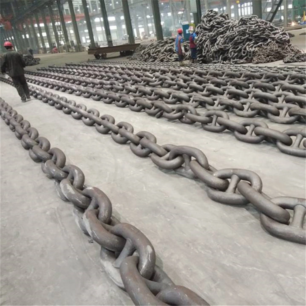 CCS BV Lr Nk Kr ABS Dnv Rmrs Irs Grade U2 Grade U3 Marine Stud Link Anchor Chain