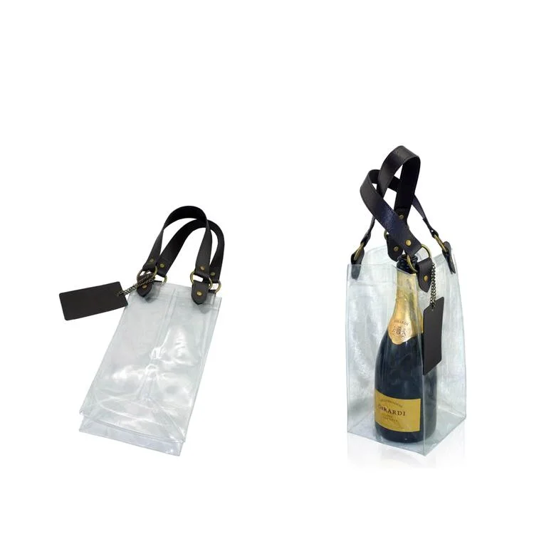 Wholesale Leather Gift Bag with Clear PVC Plastic Bag
