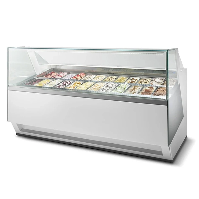Prosky Special Design Gelato Ice Cream Display Freezer Counter 12 Pan Showcase Freezer Machine for Sale